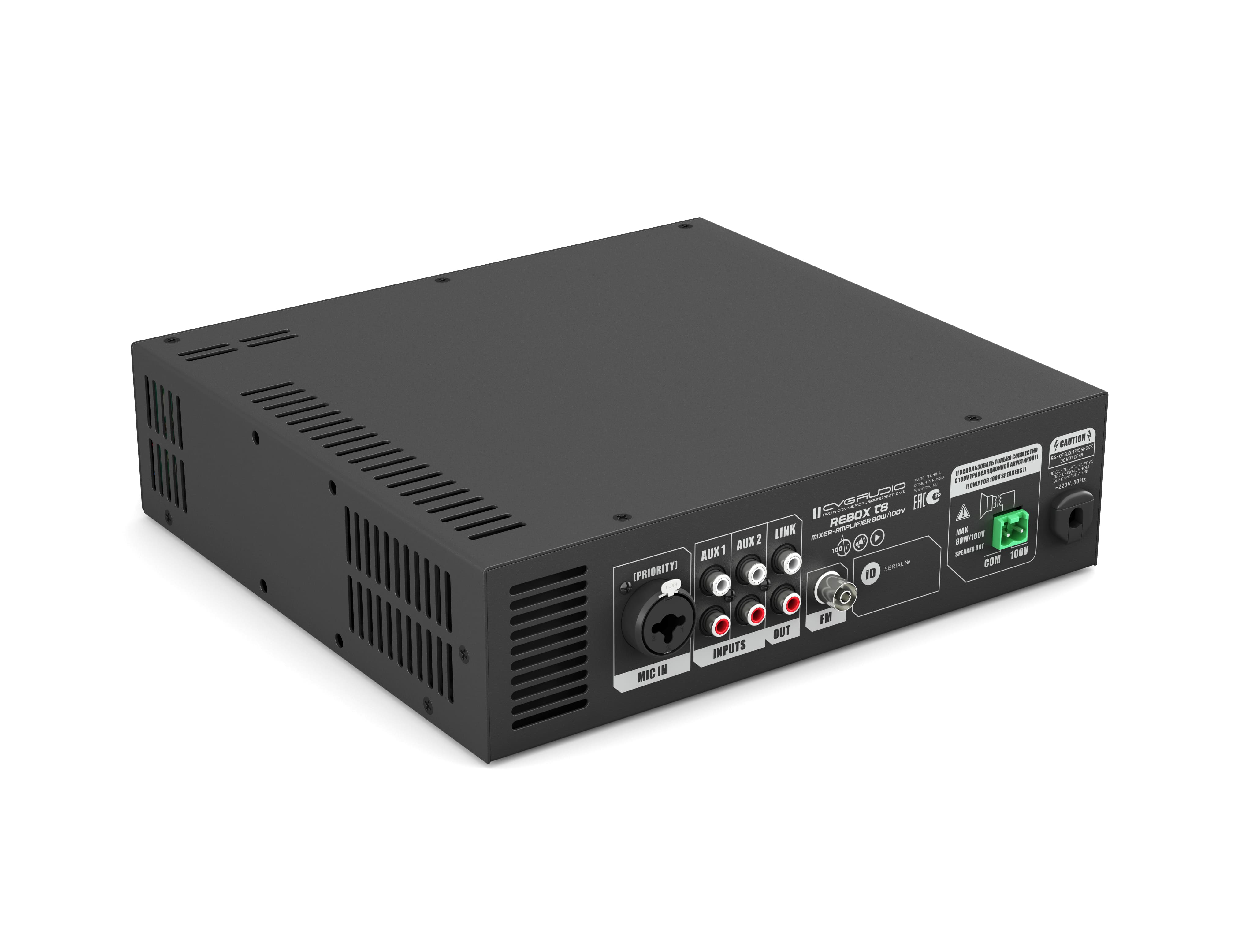 Трансляционный микшер-усилитель CVGaudio ReBox T8 для систем Public Address, 80W(100V)